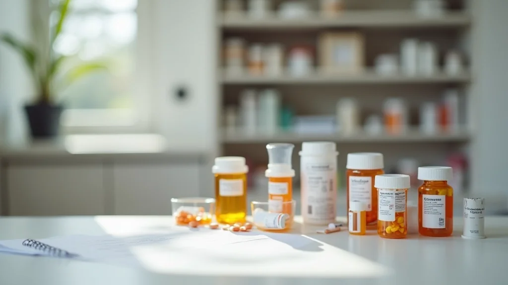 Overzichtelijk ingerichte medicijnkast met geordende verpakkingen